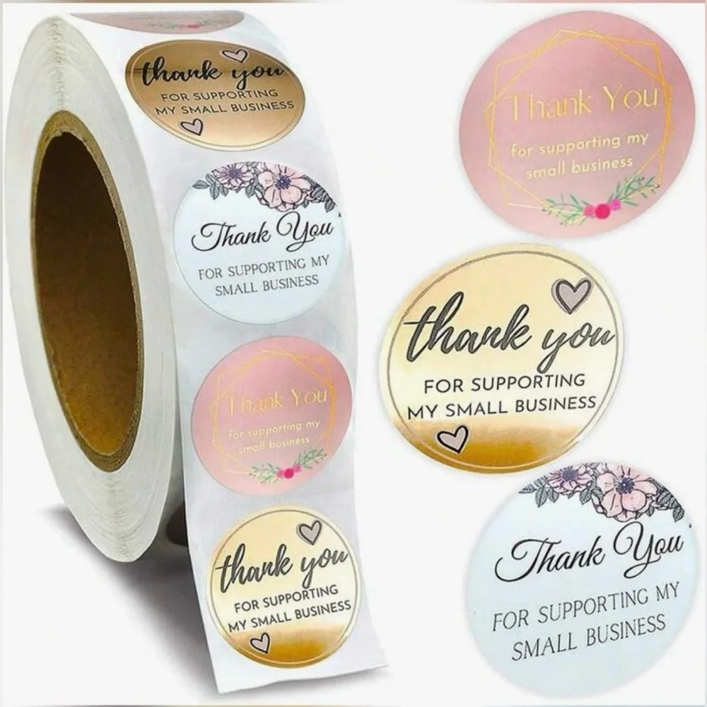 Thank you stickers - 1 roll (500 stickers)